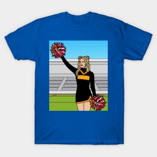 Dancing Cheerleader Cheers With Pom Poms T-Shirt